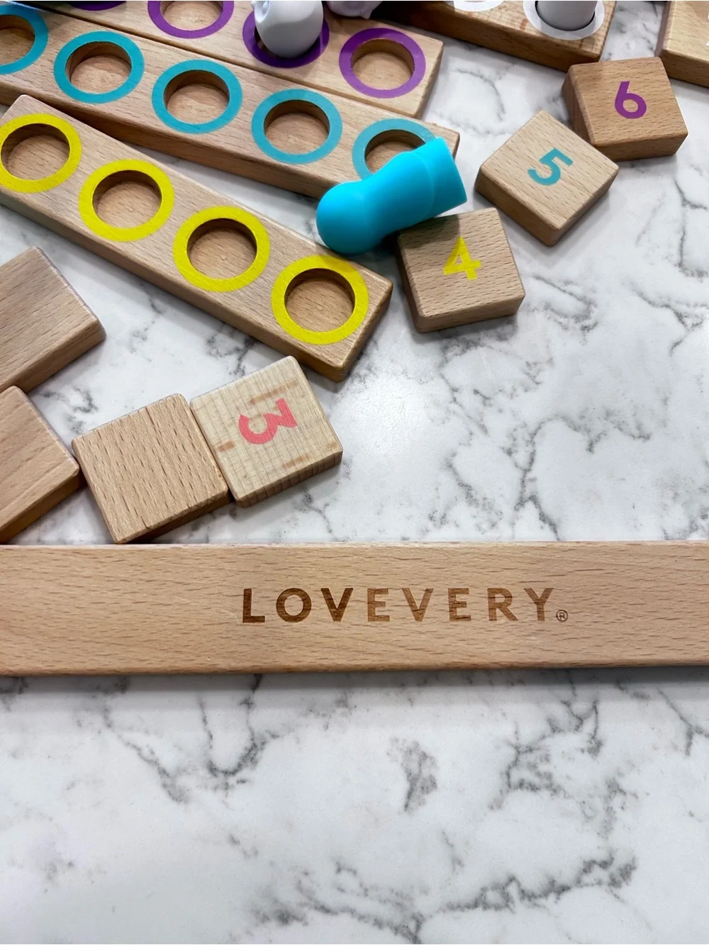Lovevery Montessori Math Bars and Number Tiles Counting Addition Subtraction Set